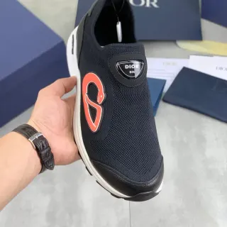 Dior B30 Black and Orange Slip-On Lifestyle Sneakers