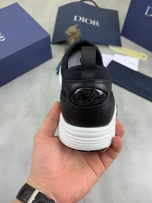 Dior B30 Black and Orange Slip-On Lifestyle Sneakers 3