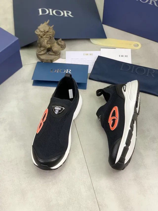 Dior B30 Black and Orange Slip-On Lifestyle Sneakers 5
