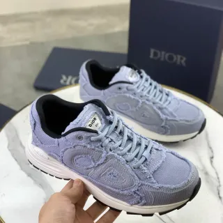 Dior B30 Lavender Frayed-Edge Lifestyle Sneakers