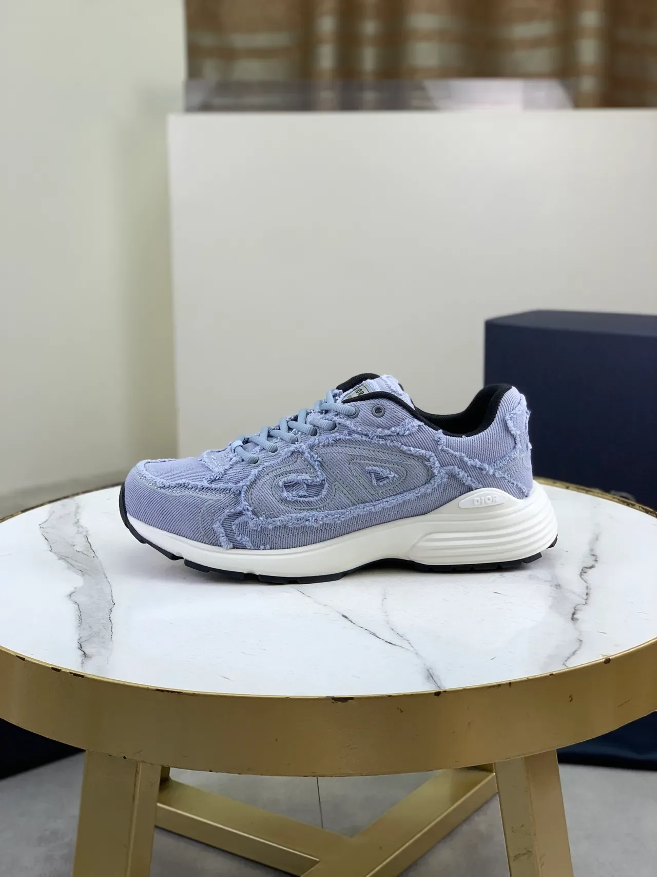 Dior B30 Lavender Frayed-Edge Lifestyle Sneakers 5