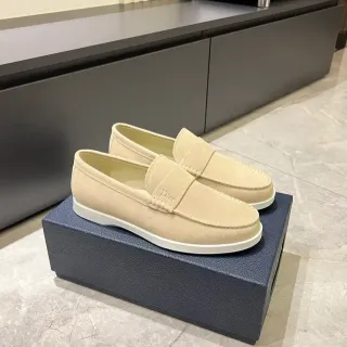 Dior भूरा सफेद स्यूड अपर रबड़ सोल लूफर