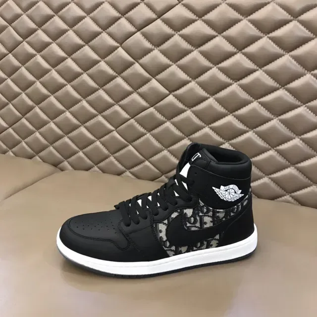Dior Black Beige High-Top Monogrammed Basketball Shoes 5