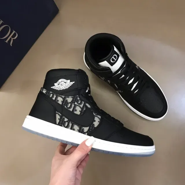 Dior Black Beige High-Top Monogrammed Basketball Shoes 6