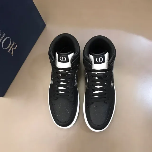 Dior Black Beige High-Top Monogrammed Basketball Shoes 9