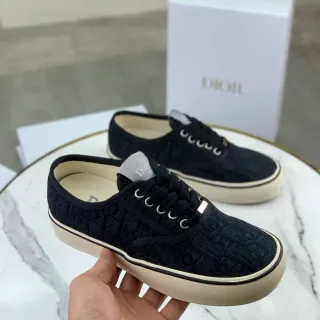 Dior Black Beige Jacquard Monogram Upper Cupsole Construction Lifestyle Sneakers