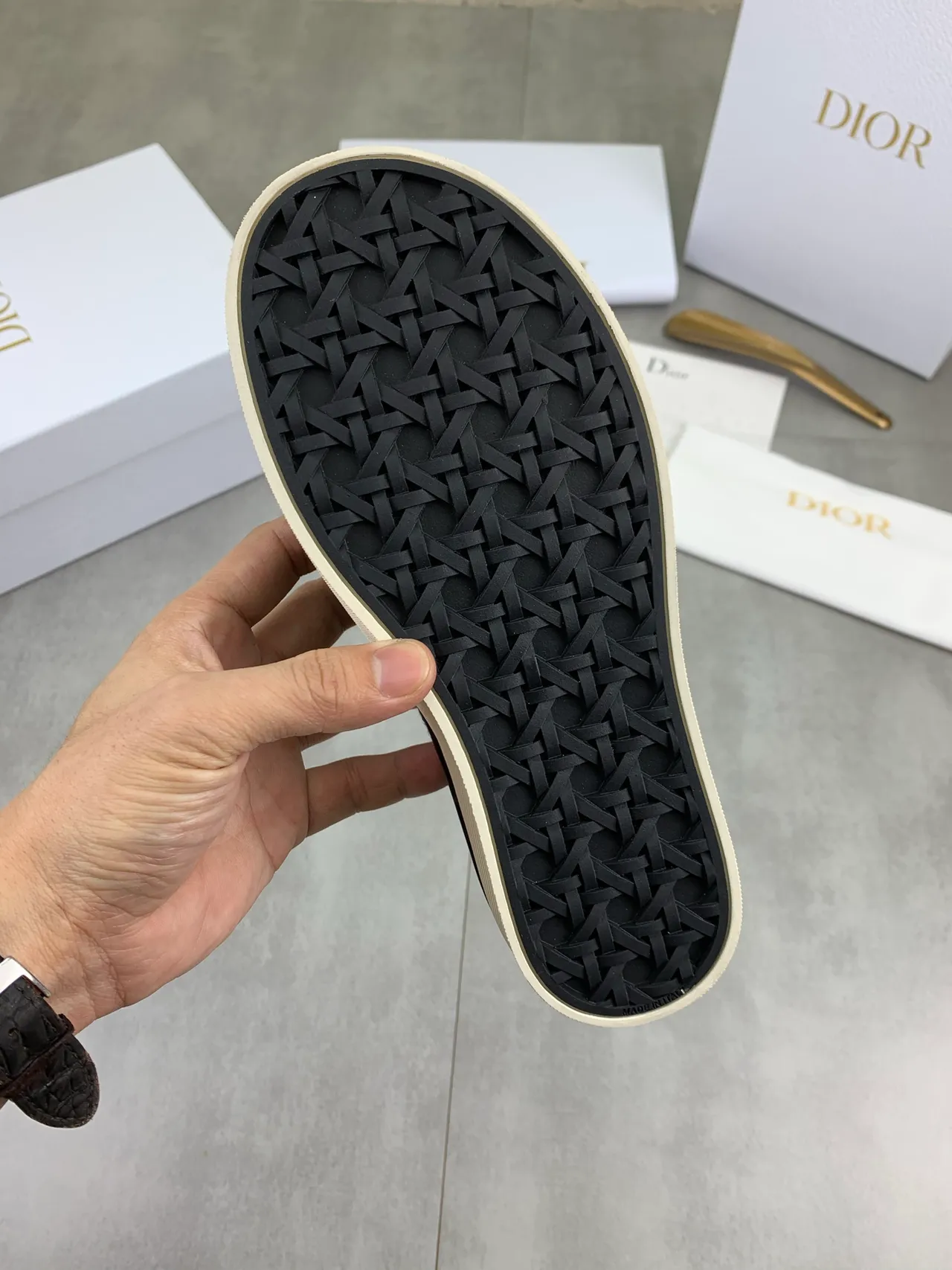 Dior Black Beige Jacquard Monogram Upper Cupsole Construction Lifestyle Sneakers 3
