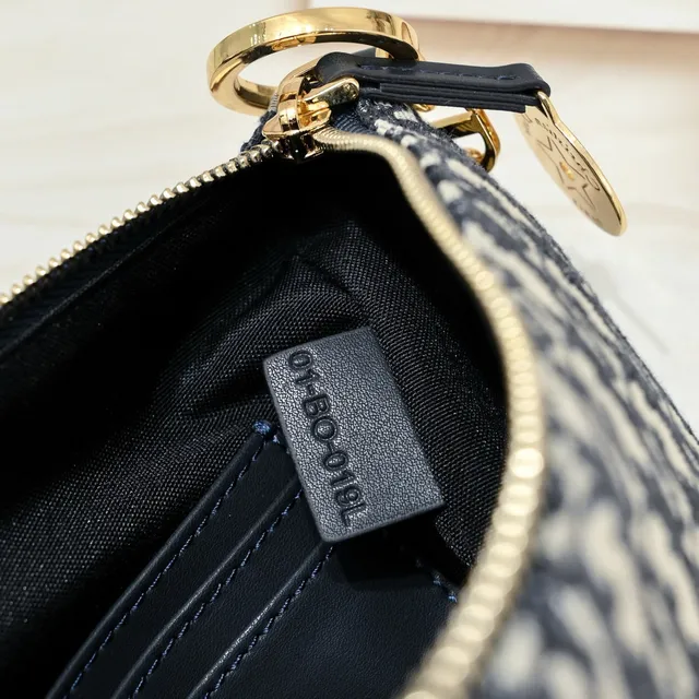 Dior Black Beige Oblique Monogram Canvas Gold-Tone Strap Chain Bag 2