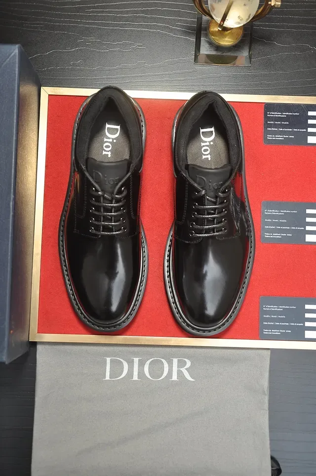 Dior Black Cap-Toe Oxford Shoes 5