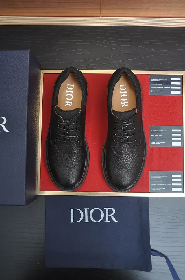 Dior Black Red Pebbled Leather Chunky Lug Sole Derby Shoes 5