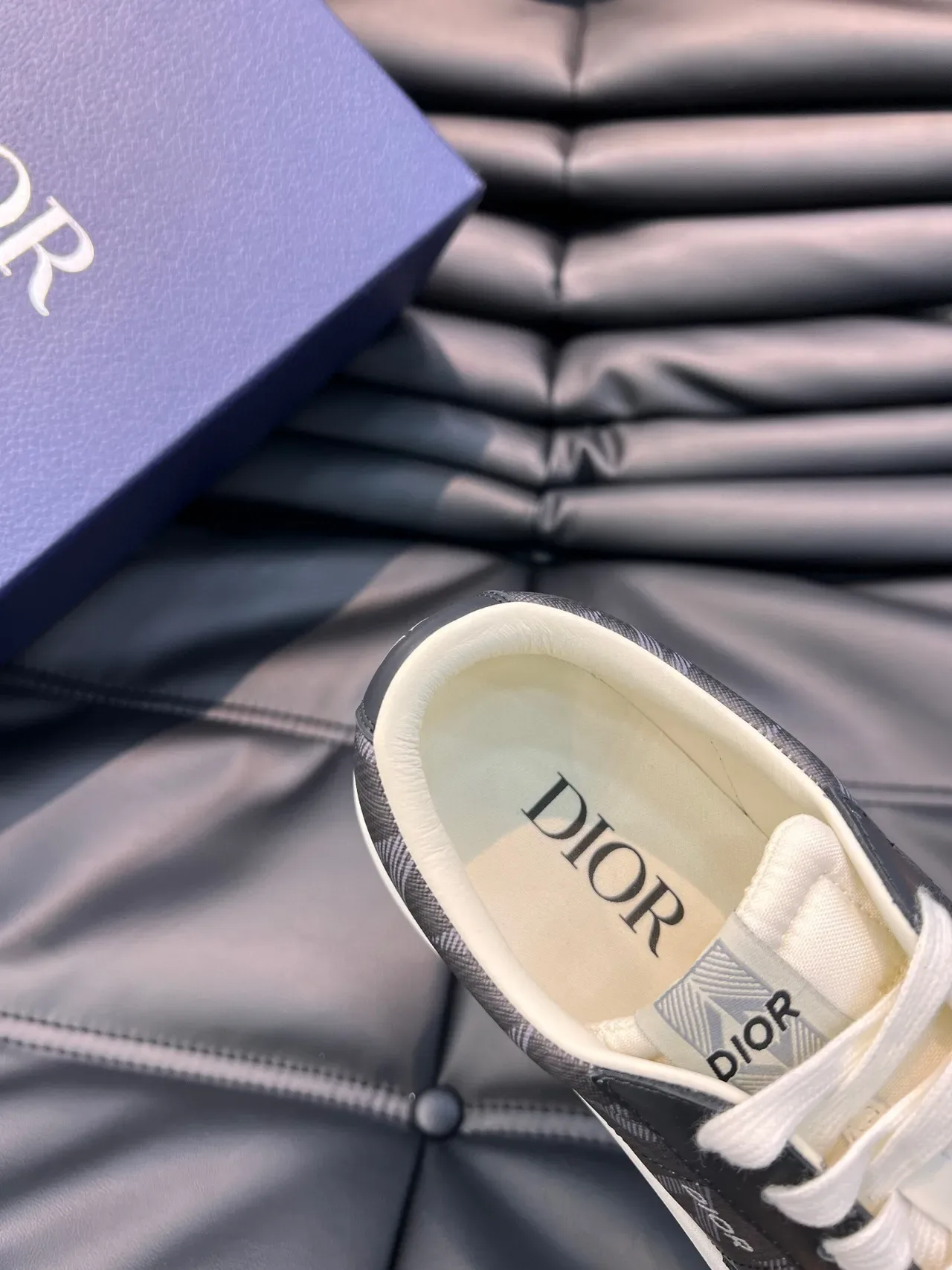 Dior Noir Blanc Basses Hybrides Suede-Mesh Lifestyle Sneakers 9