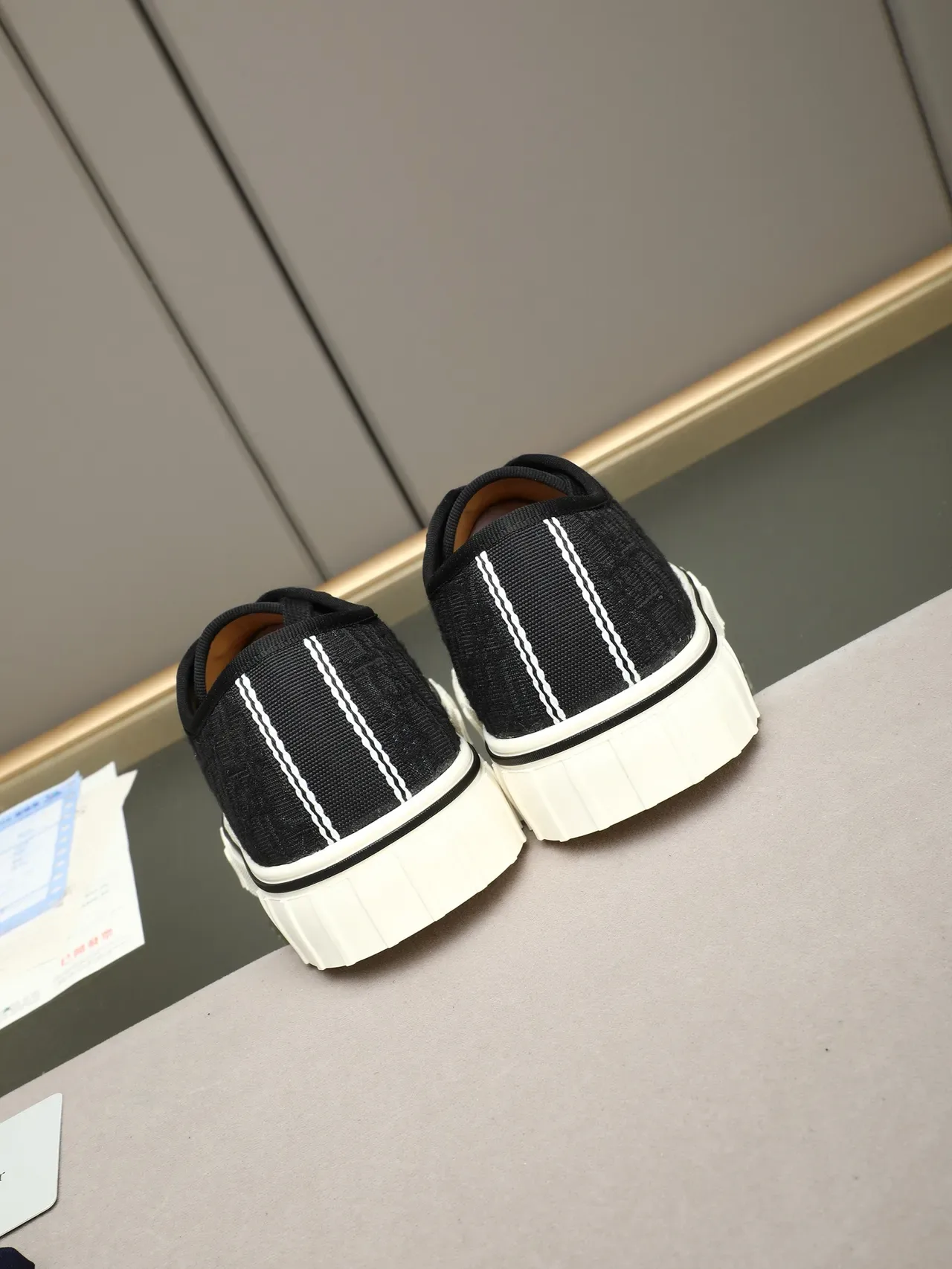 Dior Black White Monogrammed Canvas Suede Panel Lifestyle Sneakers 3