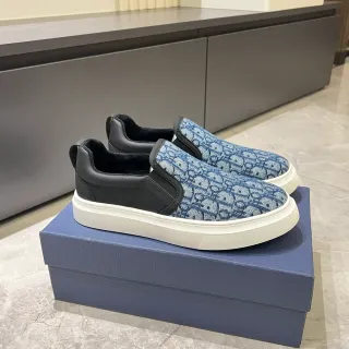 Dior Bleu Noir Slip-On Jacquard Monogram Upper Lifestyle Chaussures
