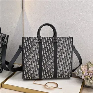 Dior Book Tote Monogram Beige and Black Tote Bag