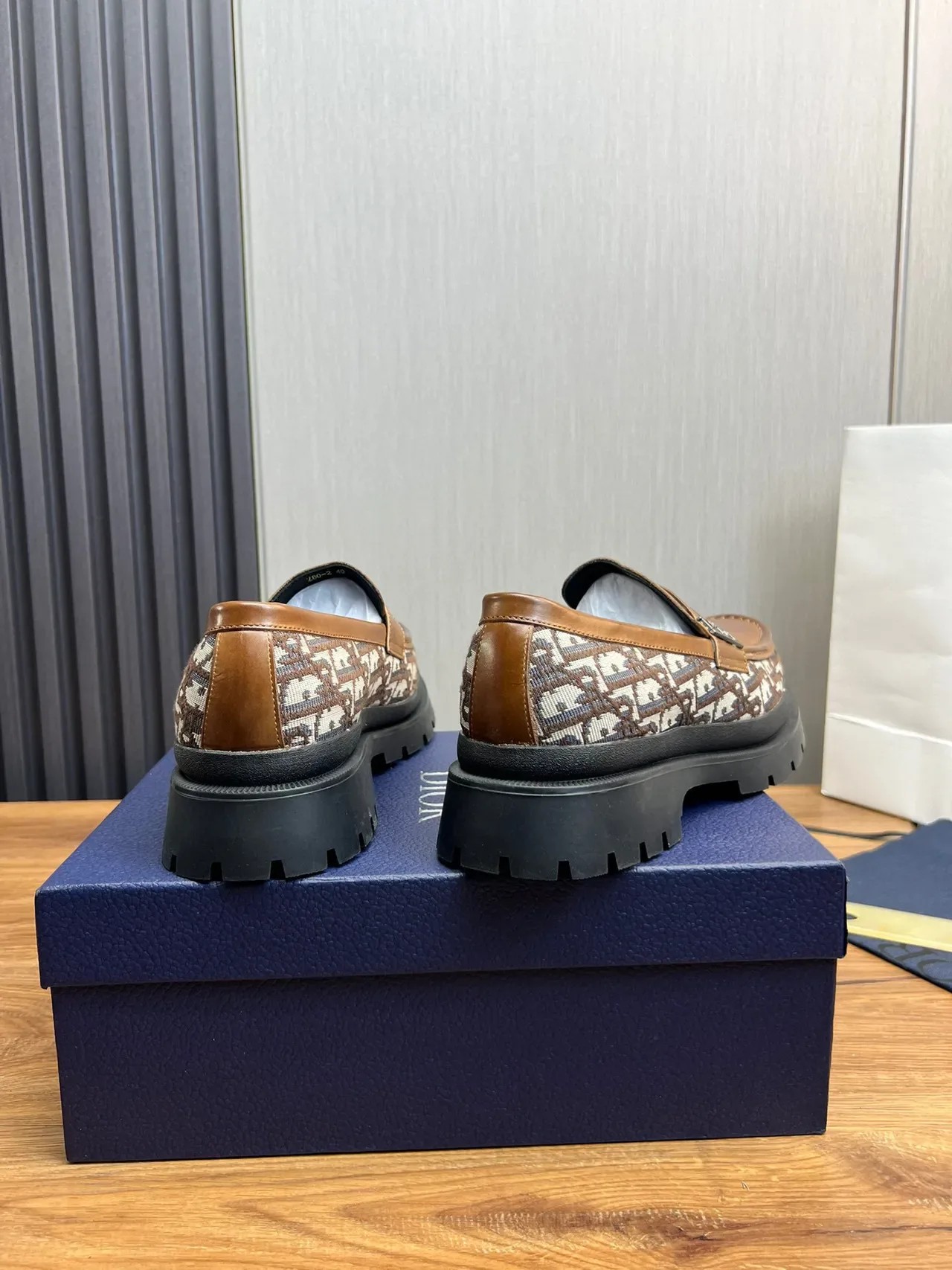 Dior Brown Beige Penny Oblique Monogram Textile Loafer 5
