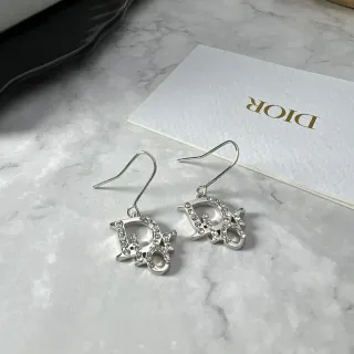 Dior Crystal-Embellished Dior Oblique Logo Drop Earrings