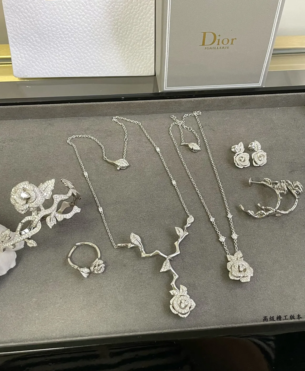 Dior Floral Pavé Rose Cuff Bracelet 6