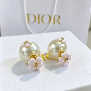 Dior Floral Pearl Sphere Earrings