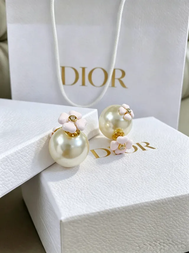 Dior Floral Pearl Sphere Earrings 3