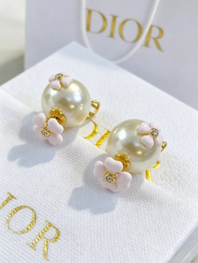 Dior Floral Pearl Sphere Earrings 6