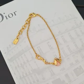 Dior Bracelet Chaîne Or Rose avec Maillons Logo Spelled