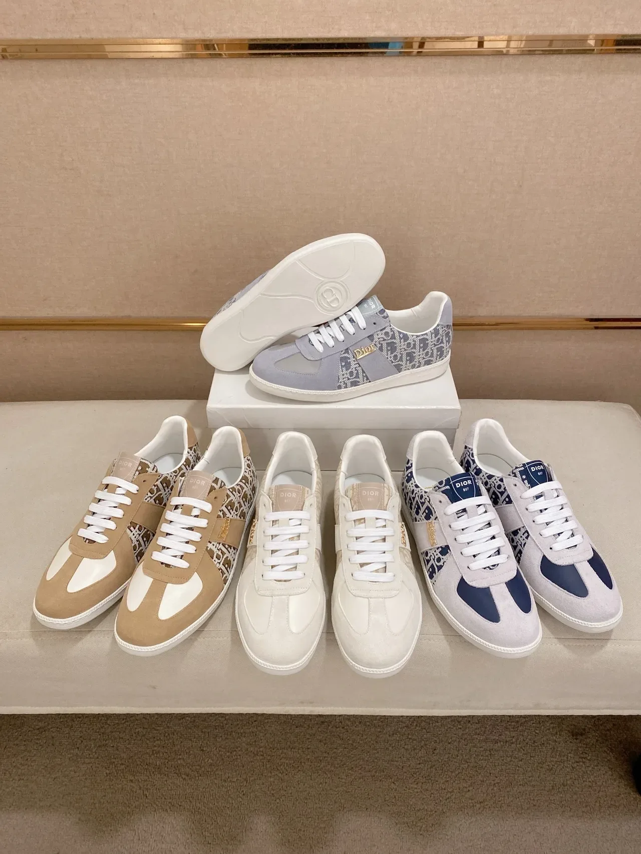 Dior Gray Blue Low-Top Suede And Monogram Textile Lifestyle Sneakers 2