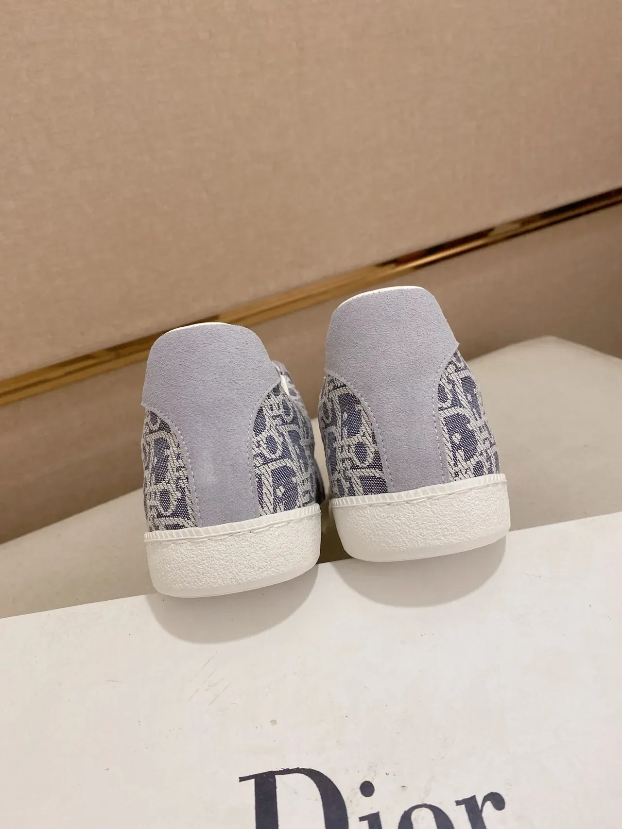 Dior Gray Blue Low-Top Suede And Monogram Textile Lifestyle Sneakers 3