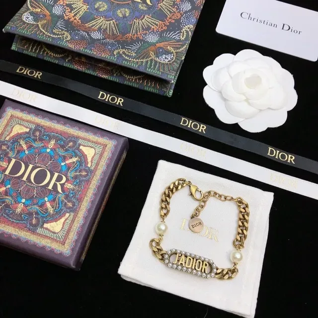 Dior J'adore Gold-Tone Chain Pearl Bracelet 3