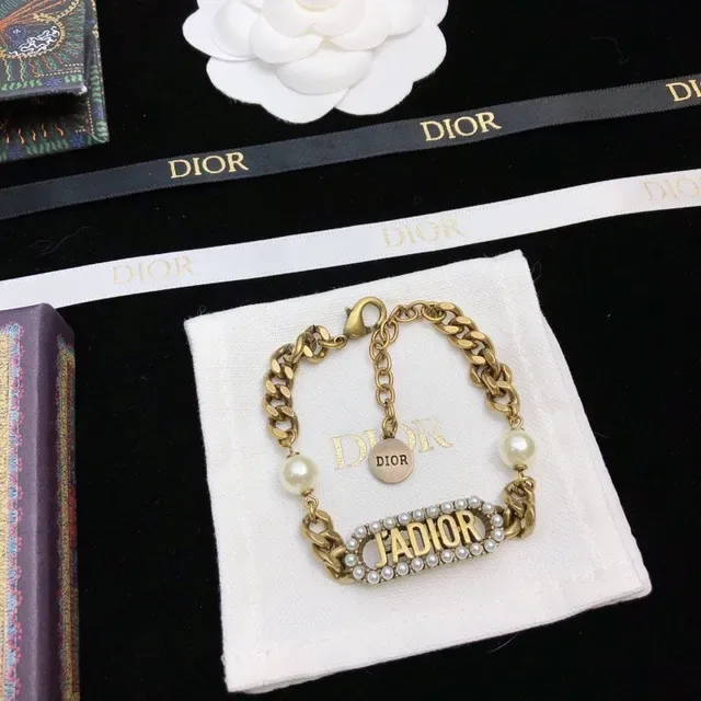 Dior J'adore Gold-Tone Chain Pearl Bracelet 6
