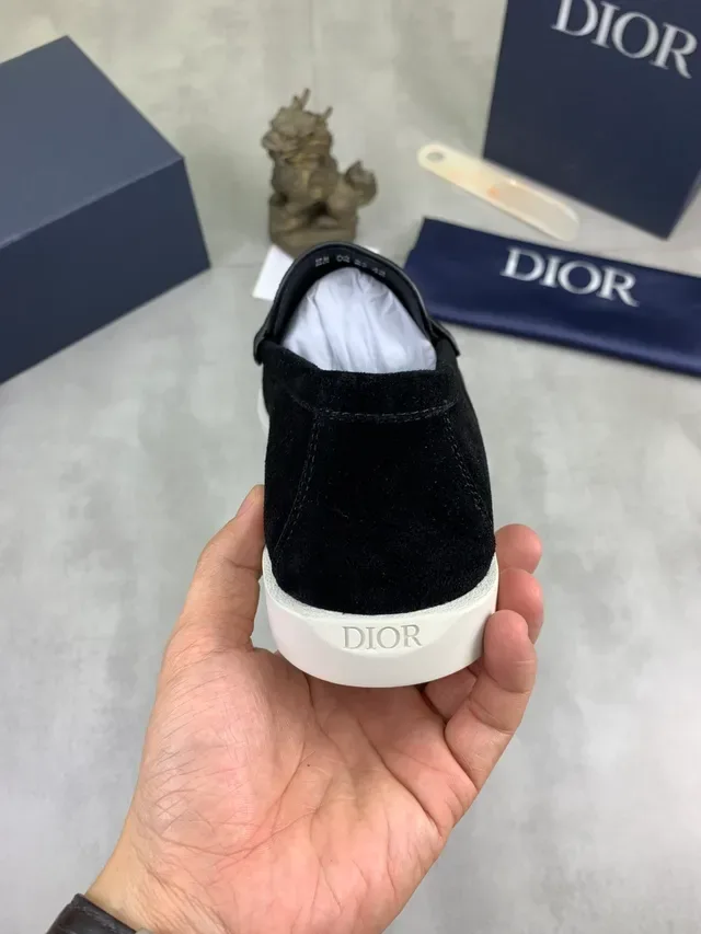Dior Loafer Black White Suede Upper Penny Strap Loafer 3
