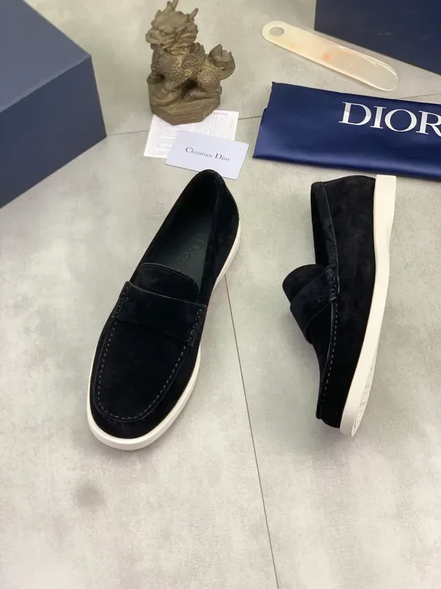 Dior Loafer Black White Suede Upper Penny Strap Loafer 5