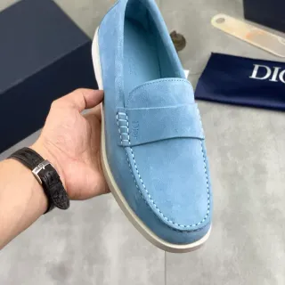Dior Loafer Blue White Suede Upper Penny Strap Loafer