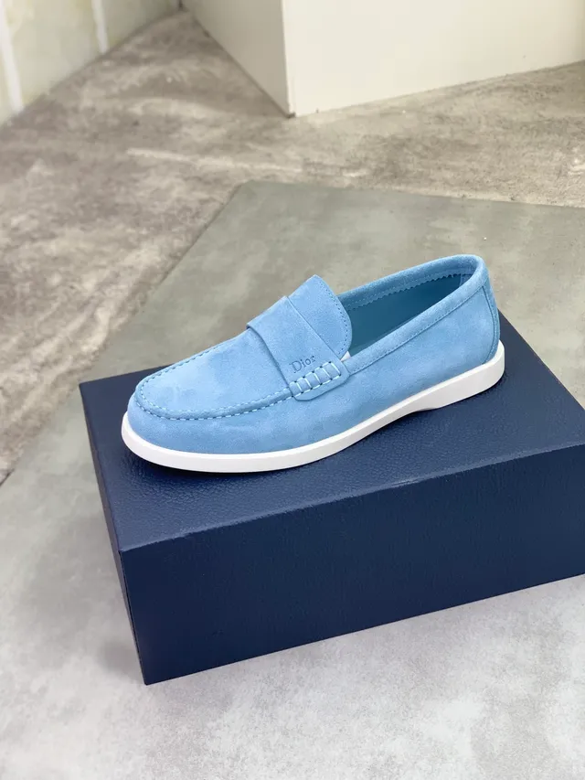 Dior Loafer Blue White Suede Upper Penny Strap Loafer 4
