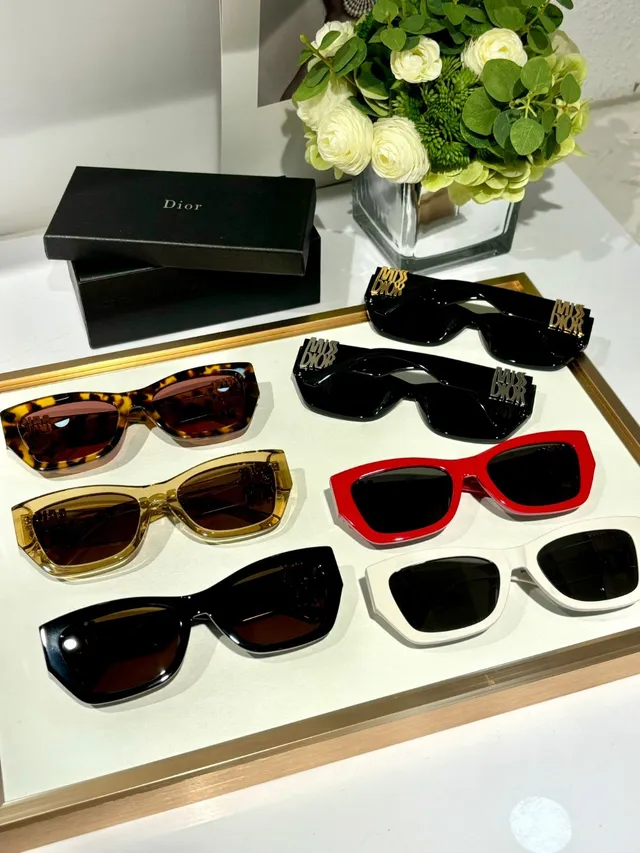 Dior 密斯迪奥 光泽黑 矩形 猫眼 太阳镜 3