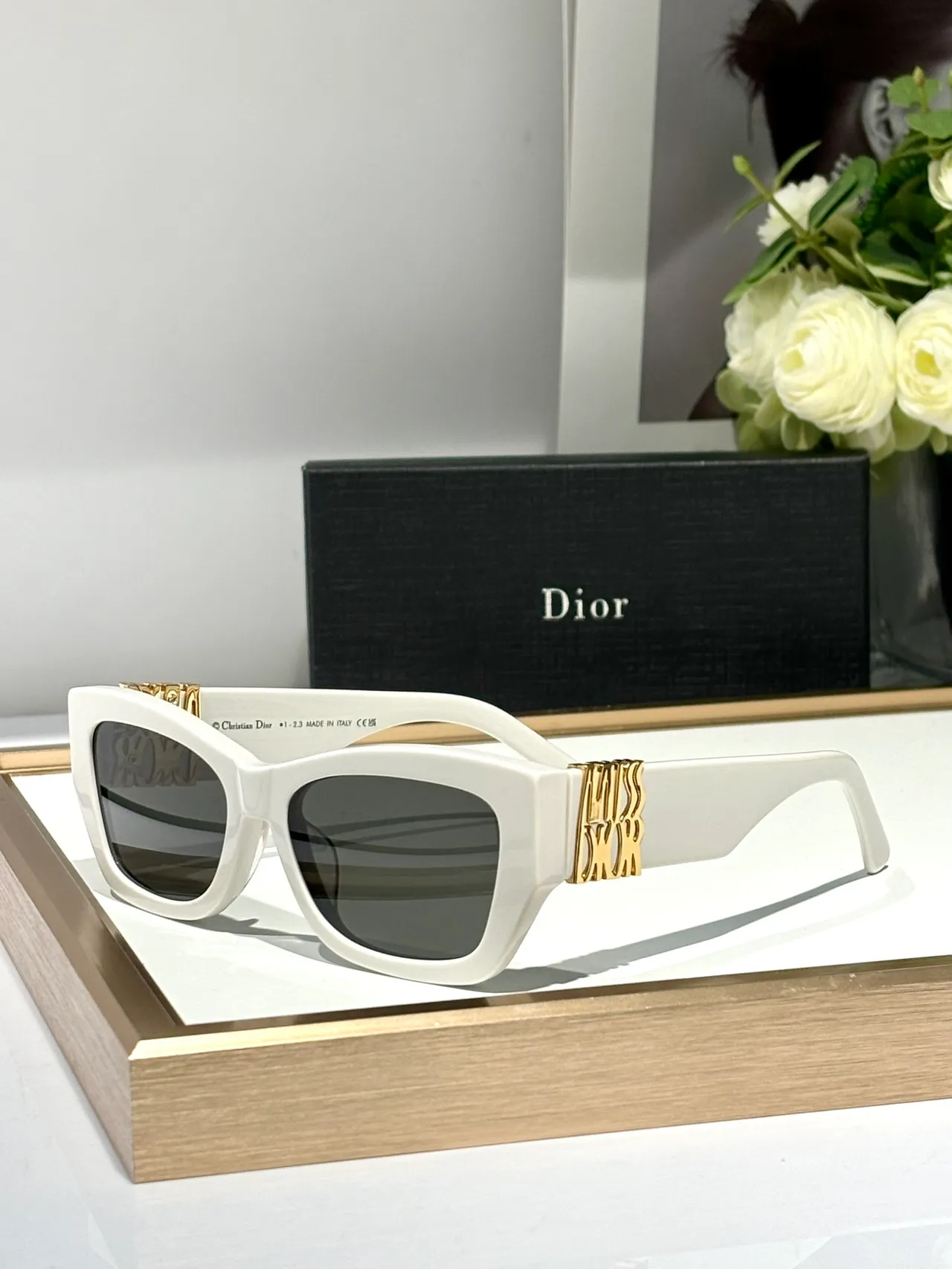 Dior 密斯迪奥 光泽黑 矩形 猫眼 太阳镜 6
