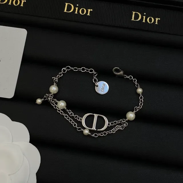 Dior Multi-Chain Pearl and CD Logo Necklace 4