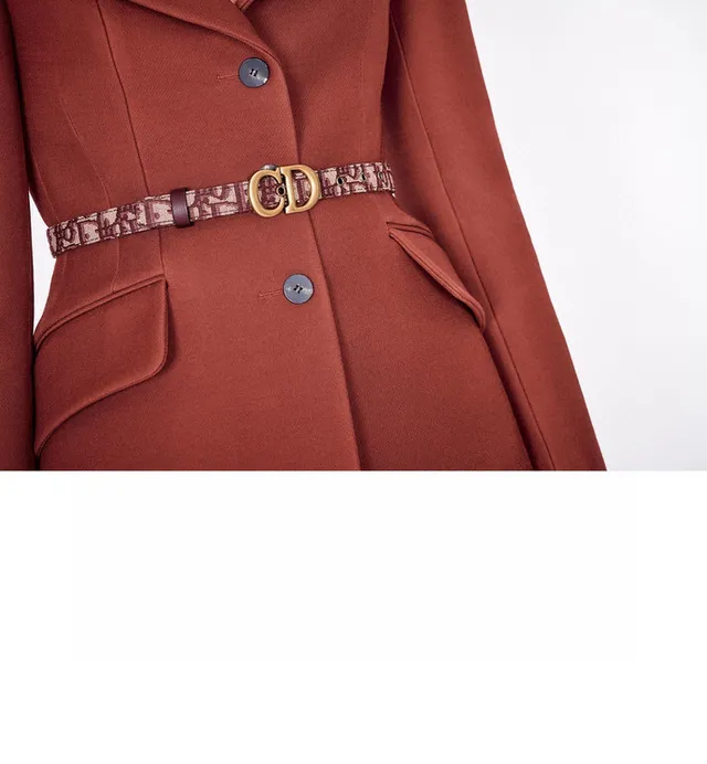 Cinto de couro Dior Oblique Monogram burdeos e preto 2