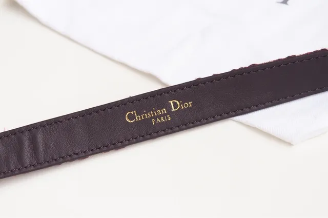 Cinto de couro Dior Oblique Monogram burdeos e preto 5