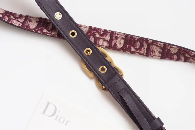Cinto de couro Dior Oblique Monogram burdeos e preto 8