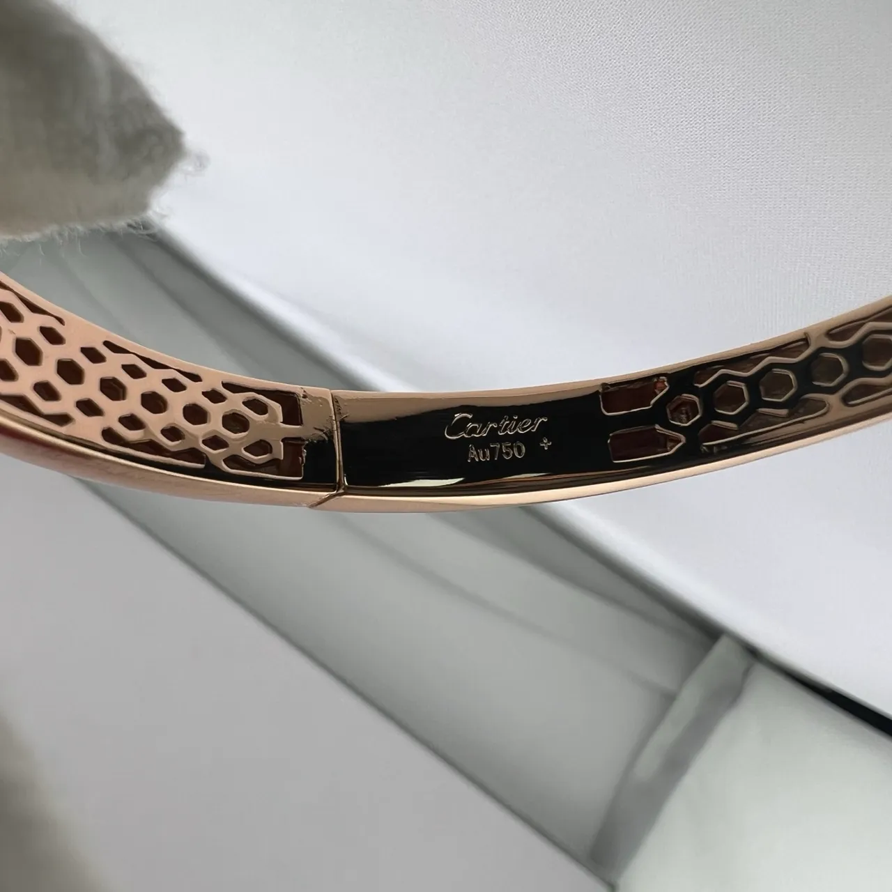 Dior Ornate Lattice Pavé Crystal Bangle Bracelets 2