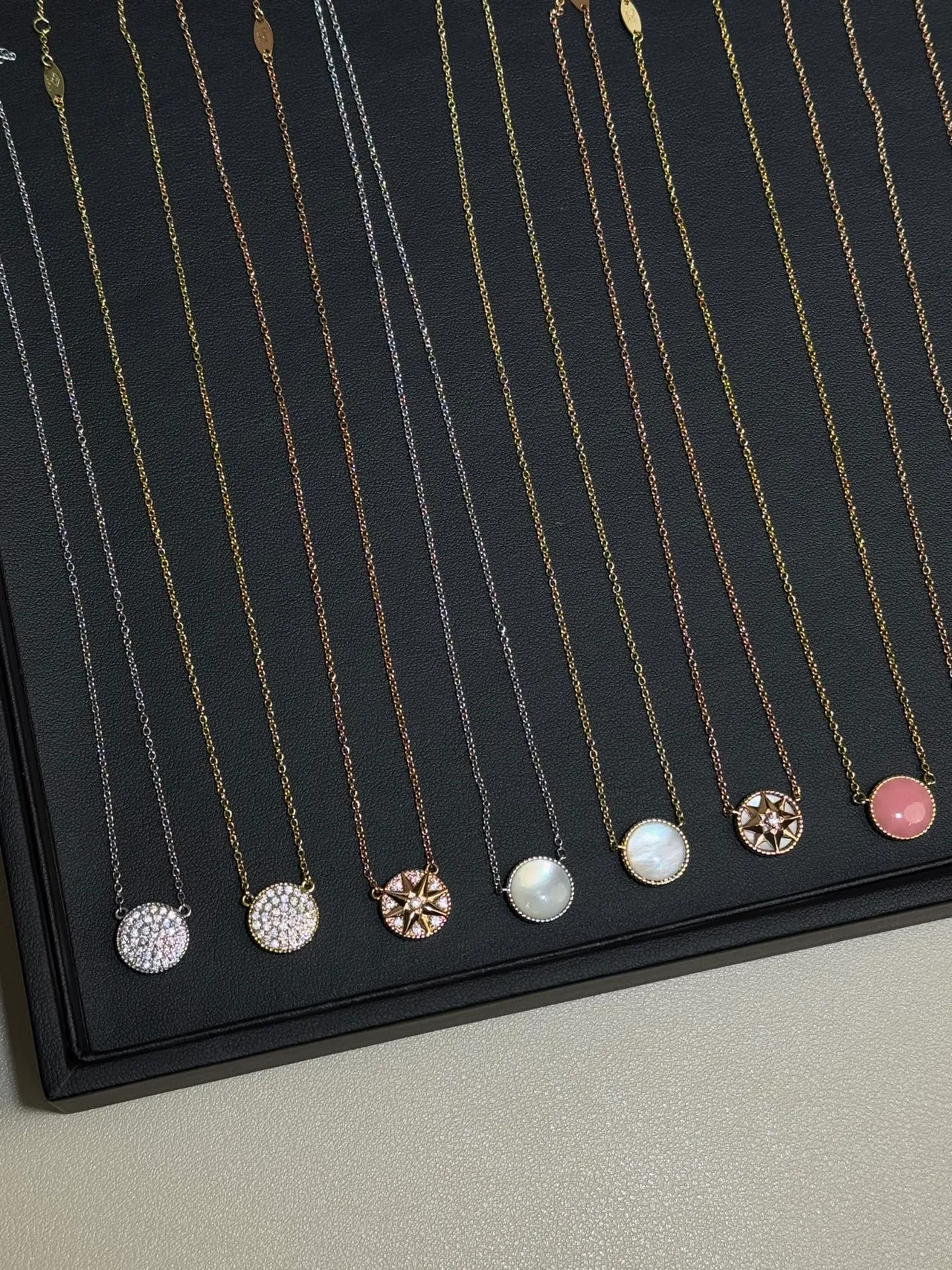 Dior Rose des Vents Gold Multicolor Delicate Chain Starburst Compass Pendant Necklace 4