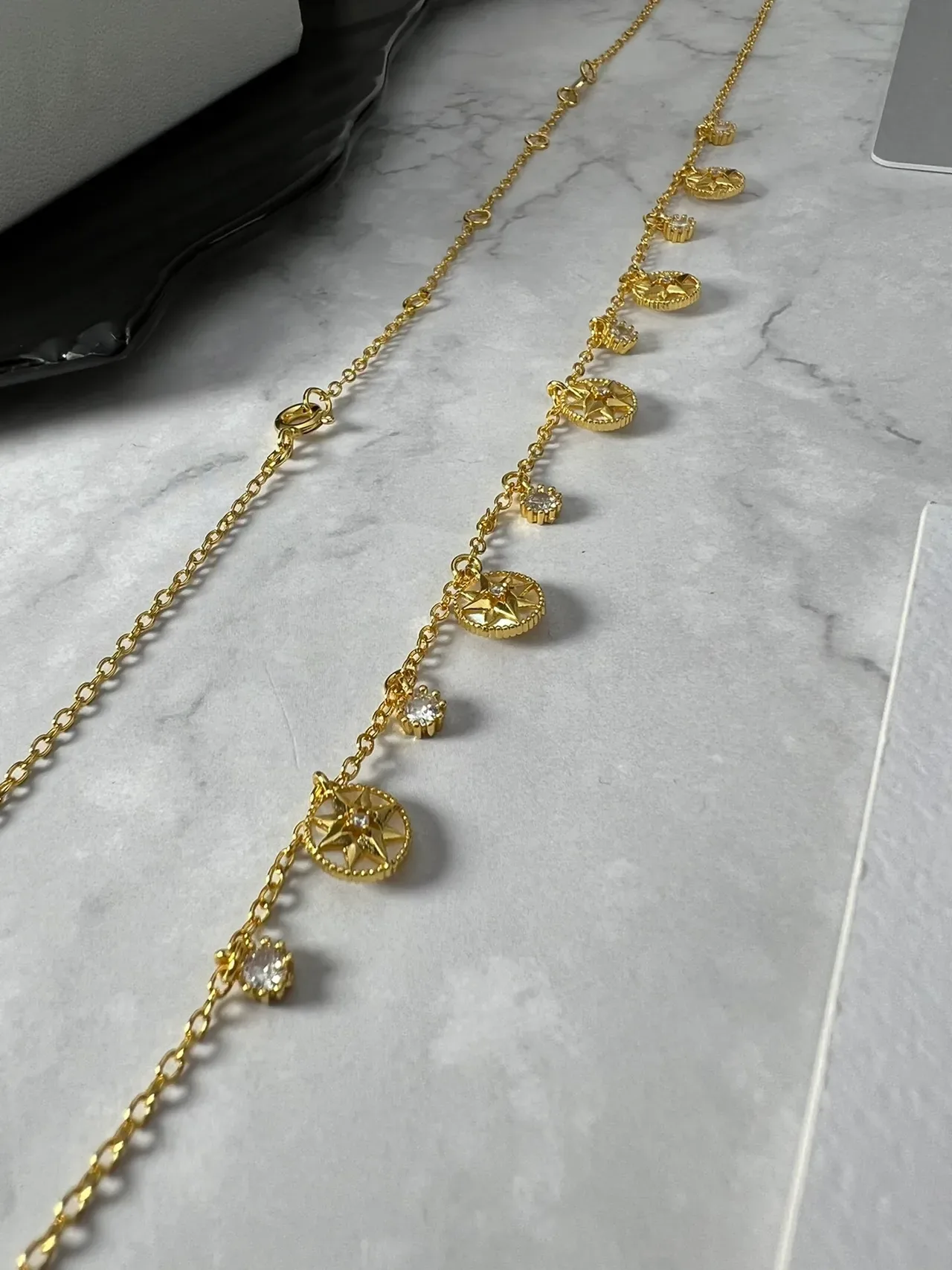 Dior Rose des Vents Chaîne Or et Argent Multi-Charm Collier 3
