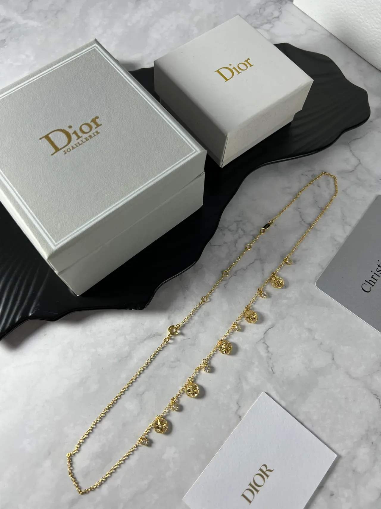 Dior Rose des Vents Chaîne Or et Argent Multi-Charm Collier 4