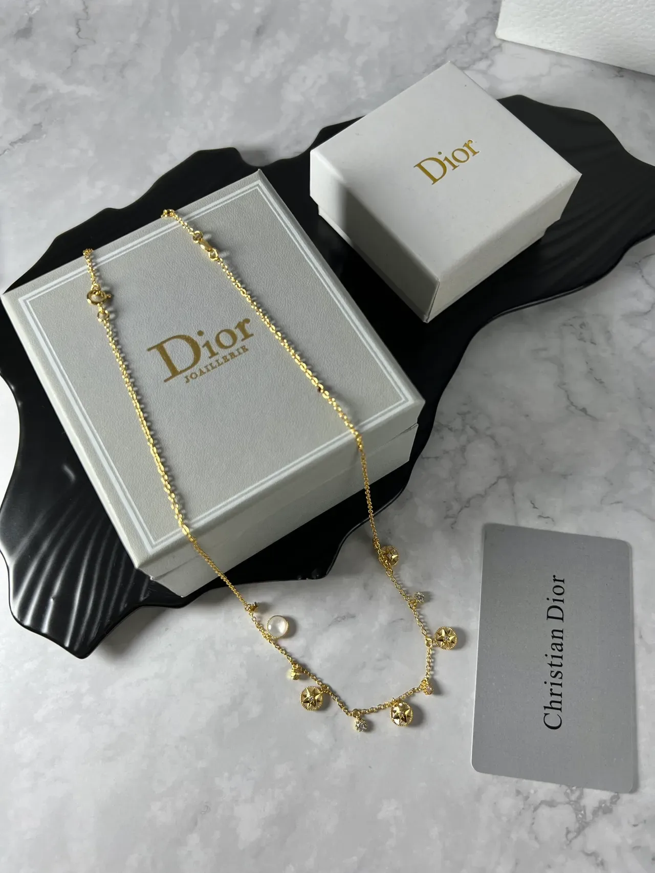 Dior Rose des Vents Chaîne Or et Argent Multi-Charm Collier 6