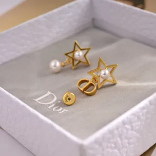 Dior Star Pearl Gold-Tone Earrings