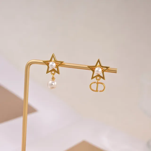 Dior Star Pearl Gold-Tone Earrings 3