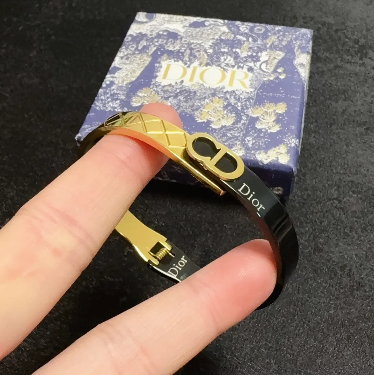 Dior Two-Tone Enamel and Gold-Tone CD Logo Bracelet 2