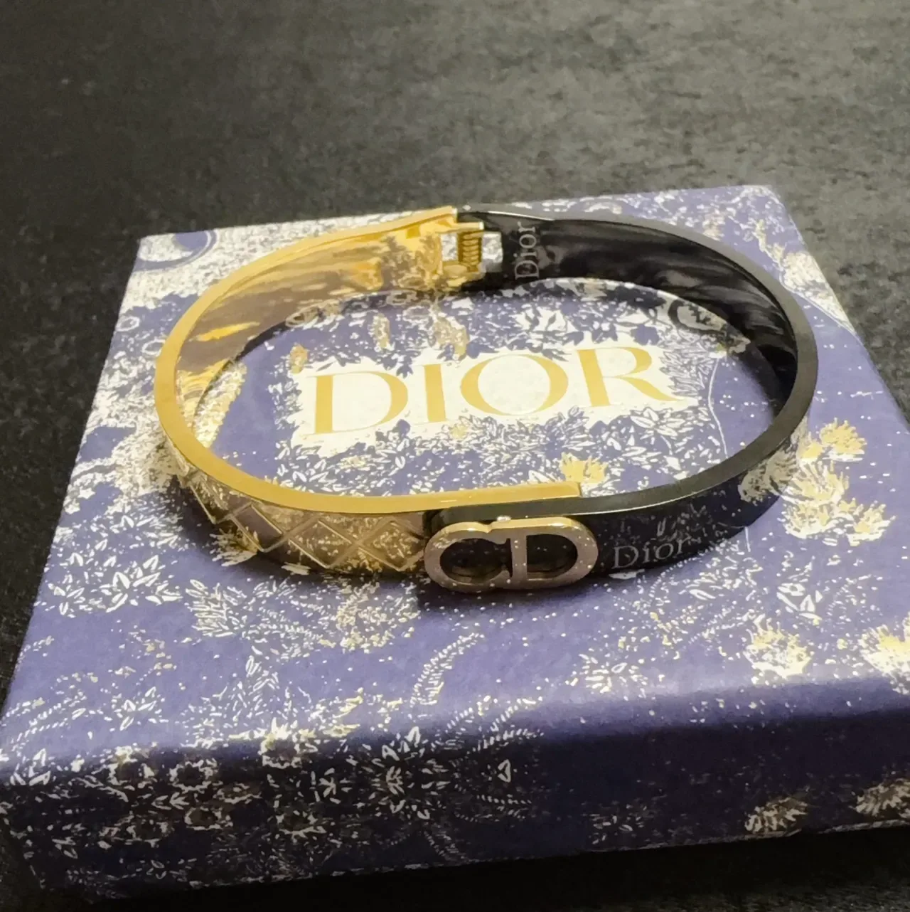 Dior Two-Tone Enamel and Gold-Tone CD Logo Bracelet 3