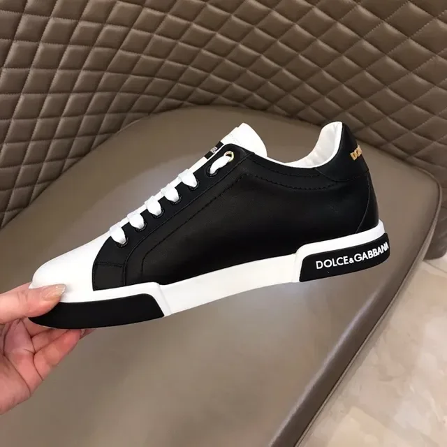 Dolce & Gabbana Tênis Lifestyle de Couro Preto e Branco 2