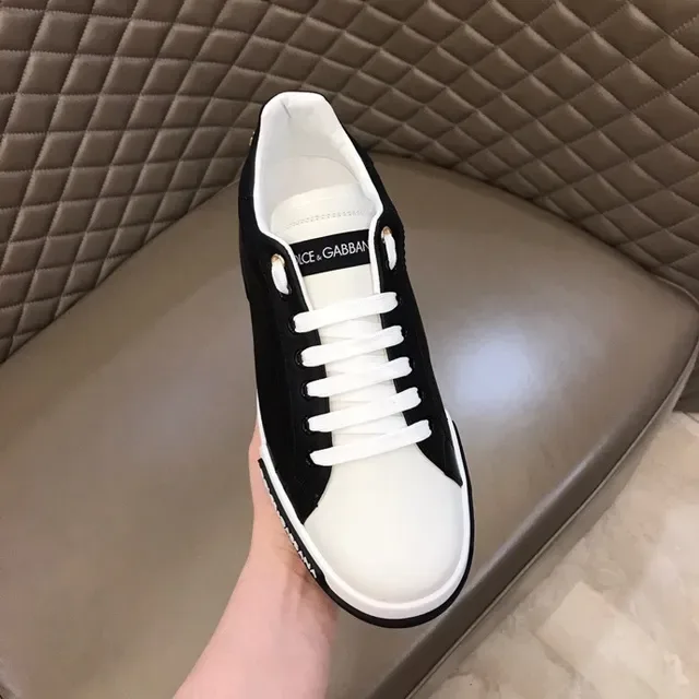 Dolce & Gabbana Tênis Lifestyle de Couro Preto e Branco 3